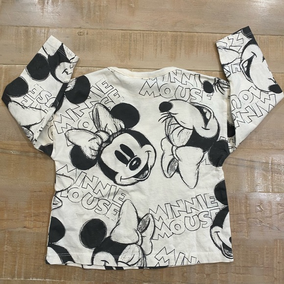 Zara Disney kids baby girl Minnie Mouse long sleeve tee shirt top Nwt - Picture 7 of 8